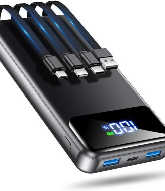 Portable Charger Power Bank 50000mAh Battery Pack, 22.5W Fast Charging PowerBank with Built in Cables,Travel Essential USB-C Portable Phone Charger for iPhone Samsung Pixel Android iPad